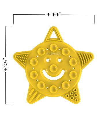 Poppies Smiley The Star BPA-Free Silicone Suction Cup Teether & Sensory Bath Toy (Yellow) - Buy Online on SooperMarket.com
