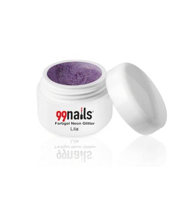 99Nails Color Gel Neon Glitter - Purple 5ml | Vibrant UV Nail Art Gel for International Shipping - Buy Online on SooperMarket.com