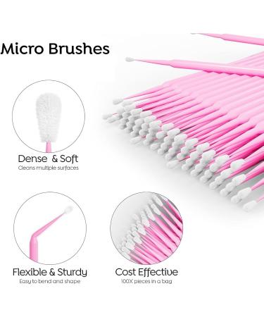 100 Pcs Disposable Micro Applicator Brushes for Makeup & Eyelash Extensions - Buy Online on SooperMarket.com