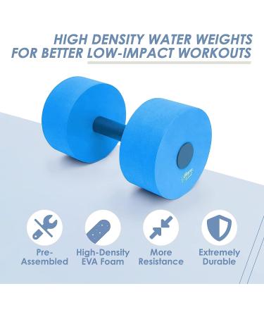Sunlite Sports High-Density EVA-Foam Dumbbell Set & Water Weight Swim Belt | Perfect for Water Aerobics, Aqua Therapy, Pool Fitness | Complete Aqua Fitness Set with Instructional Videos - Buy Online on SooperMarket.com