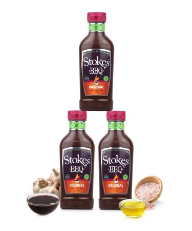 Stokes Original BBQ Sauce 3PK SQUEEZY Rich & Smoky Barbecue Sauce Perfect As A Sauce Or Dip Award Winning Original Barbecue Sauce Marinade Thick & Sweet BBQ Sauce Made With Honey 510g