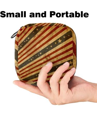 MUOOUM Sanitary Napkin Storage Bag - American Flag Design - Menstrual Cup Pouch - Portable Storage Bags for Teen Girls and Women - Buy Online on SooperMarket.com