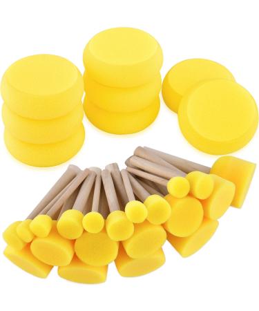 Hapeper 28 Pieces Round Sponge Brush  Artist Painting Foam Sponge for Watercolor  Crafts  Face Painting