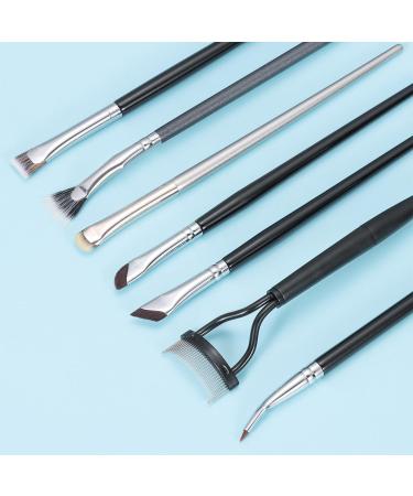 7Pcs Fan-Shaped Eyelash Brush Set | Eyebrow Comb & Mascara Applicator | Double-Head Brow Brushes for Flawless Eye Makeup - Buy Online on SooperMarket.com