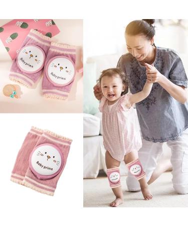 Kids Pink Cat Pattern Knee Pads - Safety Walking and Crawling Protection for Toddlers - Buy Online on SooperMarket.com