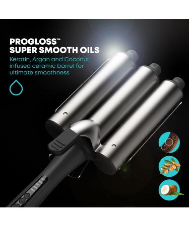 Revamp ProGloss Boho Beach Waver XL - 38mm Waver with 3 Barrels for Smooth Large Beach Waves | Variable Heat Levels & Automatic Switch-Off - Shop Internationally! - Buy Online on SooperMarket.com