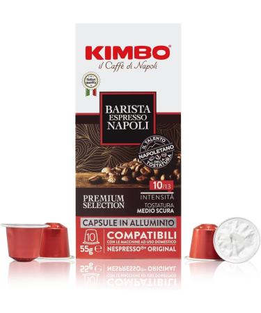 Kimbo Espresso Napoli Aluminum Coffee Pods - Nespresso Compatible Medium Dark Roast (10 Capsules) - Buy Online on SooperMarket.com