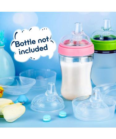 Variable Flow Silicone Baby Bottle Nipples - Set of 4 | Wide-Neck Design, Fits 7cm Diameter Bottles | Ideal for Babies Over 6 Months | Duckbill Cross Shape - Buy Online on SooperMarket.com