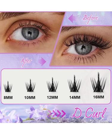 Self Adhesive Lashes Fluffy Cluster Lashes Extension Kit Reusable Self Adhesive D Curl individual Eyelash DIY Lash Extension Kit with Lash Bond and Seal Lash Applicator and Lash Tweezers - Buy Online on SooperMarket.com