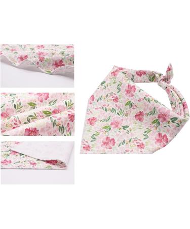 Lionet Paws Dog Bandana - Pink Flower Triangular Scarf for Small Medium & Large Dogs | Stylish Headscarf for Pets (Pack of 1) - Buy Online on SooperMarket.com