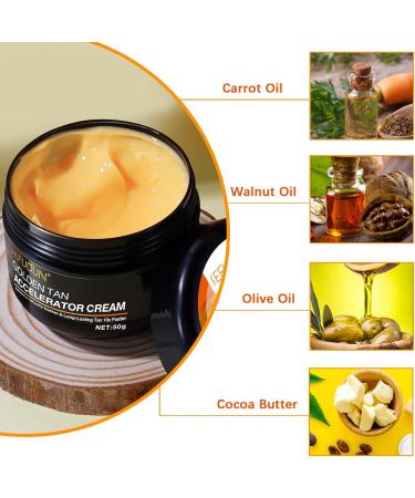 Tanning Accelerator 50g Tan Accelerator for Sun Instensive Brown Tanning Gel Premium Bronzer Cream Effective in Sunbeds & Outdoor Sun Achieve a Natural Tan with Natural Ingredients - Buy Online on SooperMarket.com