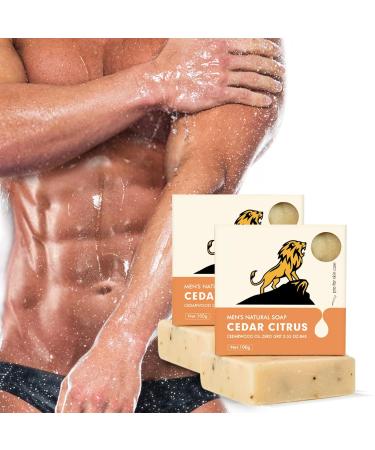 Handmade Men s Exfoliating Soap Bar | Citrus Cedar Shampoo & Body Scrub | Nourish & Cleanse Skin & Hair - Buy Online on SooperMarket.com