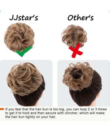JJstar 2PCS Curly Messy Bun Hair Piece Set - Blonde Synthetic Fiber Scrunchies for Women & Girls - Buy Online on SooperMarket.com