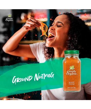 Simply Organic Ground Nutmeg 2.30 oz - Premium Spices for Baking & Cooking - Buy Online on SooperMarket.com