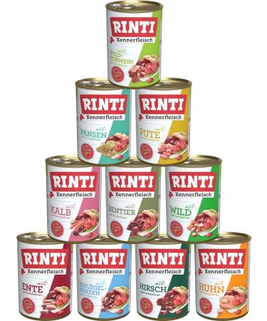 Rinti connoisseur 400g Mix |Guaranteed 10 varieties Mix - available as 10 20 or 30x 400g |Cereal -free dog food wet food (10 400g) 400 g (10 pack) 10
