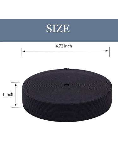 XKDOUS 1 Inch Black Knit Elastic Band for Sewing - 14 Yards | High Elasticity Waistband & Pants Waist | Ideal for Wig Making - Buy Online on SooperMarket.com