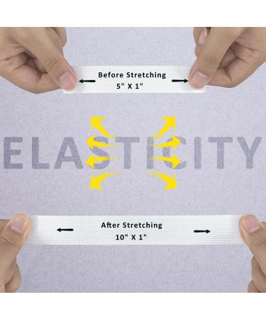 Sewing Elastic Band 1 Inch x 33FT White with Soft Tape Measure - High Elasticity Knit Stretch Band for Clothes, Wigs, Waistband - DIY Crafts - Buy Online on SooperMarket.com