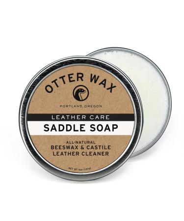 Otter Wax Saddle Soap | 5oz | All-Natural Universal Leather Cleaner | Made in USA