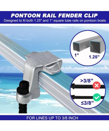 4 Pack Pontoon Boat Square Rail Mount Fender Bumper Hanger/Adjuster/Clip for Docking - Buy Online on SooperMarket.com
