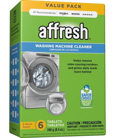 Affresh Washing Machine Cleaner, Cleans Front Load and Top Load Washers, Including HE, 6 Tablets 6 Count (Pack of 1) Washing Machine Cleaner