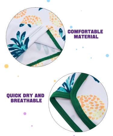 Girls Long Sleeve Two Piece Swimsuit UPF 50+ Protection | Green Pineapple | 3-4 Years - Buy Online on SooperMarket.com