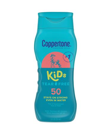 Coppertone Kids Sunscreen Lotion SPF 50, Water Resistant Sunscreen for Kids, #1 Pediatrician Recommended Sunscreen Brand, Tear Free Sunscreen Lotion, 8 Fl Oz Bottle 8 Fl Oz (Pack of 1)