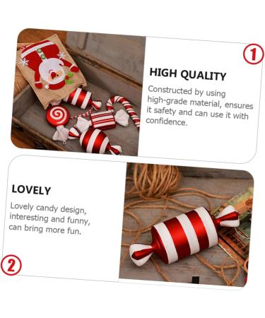 Zerodeko 1pc Christmas Candy Decoration christmas tree Cosmetics candy decorate Xmas Adornment outdoor christmas decorations decor Ornament pendant pvc set red Christmas household Red 15X6X6CM - Buy Online on SooperMarket.com