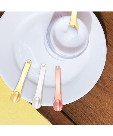 WLLHYF Mini Metal Makeup Spatula Skin Care Cosmetic Spoon Reusable Applicator Beauty Scoop for Facial Cosmetic for Face Mask Cream Lotions Moisturizers 1 Gold+1 Silver+1 Rose gold - Buy Online on SooperMarket.com