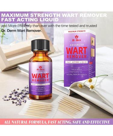 Dr. DERM Maximum Strength Wart Remover Liquid Gel - Fast-Acting Treatment for Plantar, Genital, Corn, Common, and Flat Warts - Natural and Safe Formula - 0.5 Fl Oz - Buy Online on SooperMarket.com