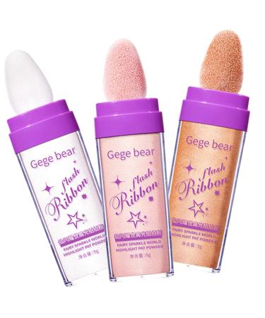 Mikinona Face Glitter 3pcs Highlight Pat Powder Glitter Loose Face Powder Makeup Highlighter Body Makeup Powder Voss Fairy