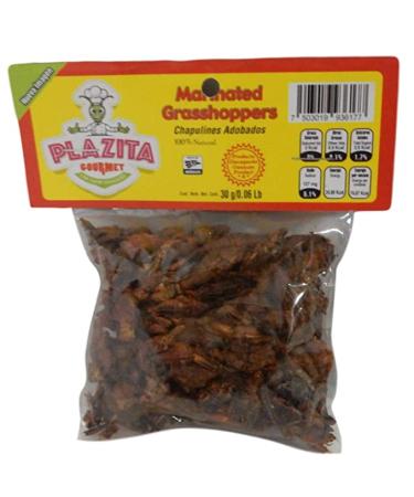 Chapulines Oaxaca (grasshoppers) - Gourmet edible insects from Oaxaca Mexico 30 G - 1.06 Oz (Marinated)