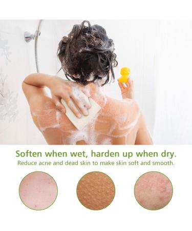 Exfoliating Loofah Back Scrubber for Bath | Long Shower Luffa Sponge with Soap Pocket | Natural Body Scratcher for Men & Women - Buy Online on SooperMarket.com