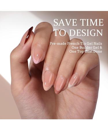 btartboxnails XCOATTIPS French Gel Nails | Almond Press-On Tips | Soak Off Acrylic & Nail Lamp - Perfect Skin Tones - Buy Online on SooperMarket.com