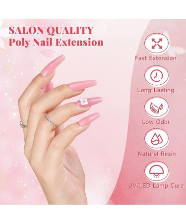 Morovan 2oz Poly Extension Gel - Large Capacity Builder Nail Gel - Long-Lasting Nude Pink Colors - Ideal for Beginners and Professionals - DIY Nail Design Set - Buy Online on SooperMarket.com