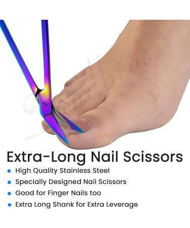 Long Handled Toenail Clippers for Thick Nails 7.5" Angled Tip Long Handled Nail Scissors for Toenails Heavy Duty long handled Toenail Scissors for Thick Nails Podiatry Tools for Elderly Back Pain - Buy Online on SooperMarket.com