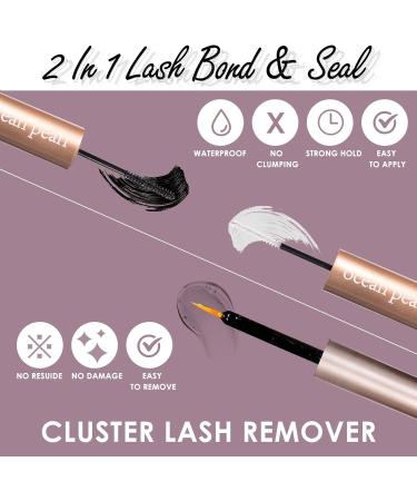 DIY Individual Cluster Lash Extension Kit with Bond and Seal Remover Tweezers | 204 Pcs 10-16mm Natural Light C/D Curl False Eyelashes | Beginner at Home - OP01+OP17 - Buy Online on SooperMarket.com