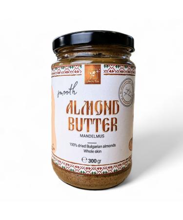 Amelia Rose - Smooth Almond Butter (300g) | No palm oil | No added sugar or salt | 100 Natural Whole Skin Single Farm Origin Bulgarian Almonds