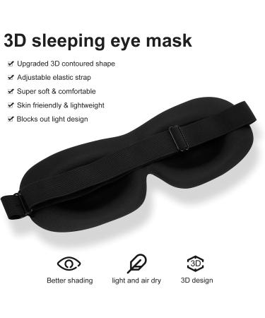 Relax Melodies Blackout Eye Mask 2 Pack - Adjustable 3D Contoured Cotton Sleeping Mask for Men and Women - Ideal for Travel - Purple & Black - Buy Online on SooperMarket.com