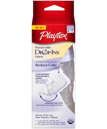 Playtex Drop-Ins Premium Nurser Bottle 4 Ounce - Discontinued by Manufacturer - Buy Online on SooperMarket.com