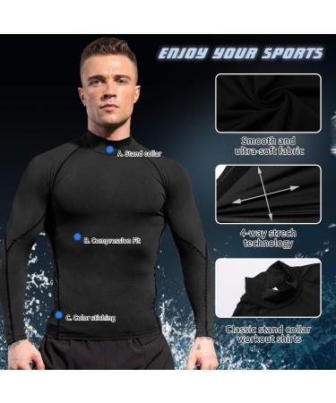 Men's Long Sleeve Compression Shirt Black - Medium | Athletic Workout Top for Gym & Sports - Buy Online on SooperMarket.com