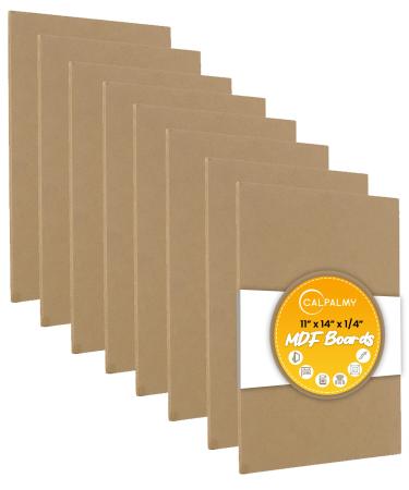 (8-Pack) CalPalmy 11 x 14 MDF Boards - 1/4 Thick Boards for Carpentry Interior Design Hobby Crafts and More - with Smooth Unfinished Sides and Sanded Edges (8 Pack) 11x14x1/4 MDF Boards