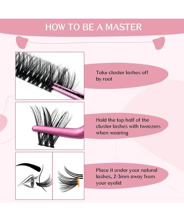 72 Pcs Easy to Apply DIY Eyelash Extension Individual Lashes D-8-16mix - Adore Lash Clusters with Thin Band - Buy Online on SooperMarket.com