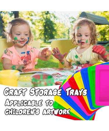 10 Pack Multicolor Plastic Art Trays - 14 x 10 Inch - for Arts and Crafts DIY Projects - Buy Online on SooperMarket.com