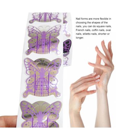 Pack of 120 Self-Adhesive Butterfly Nail Stencils - Silver Purple Gel Nail Modeling Stencils for Stunning Designs - Buy Online on SooperMarket.com
