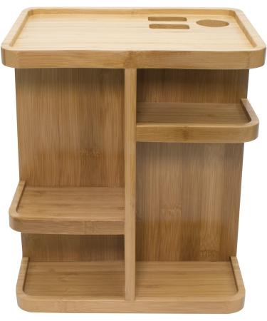 Sorbus 360 Bamboo Cosmetic Organizer - Multi-Function Storage Carousel for Makeup, Toiletries, and More - Ideal for Vanity, Desk, Bathroom, Bedroom, Closet, Kitchen - Eco-Friendly Bamboo - Buy Online on SooperMarket.com