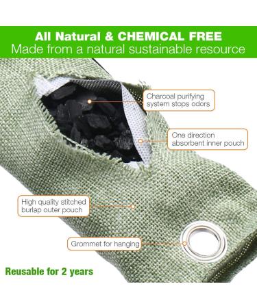 LEPO Bamboo Air Purifying Bags 8 Pack - Natural Activated Charcoal Odor Absorber for Shoes, Cars, and Home - Buy Online on SooperMarket.com