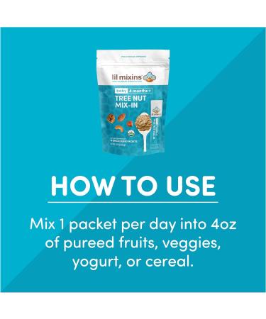 Lil Mixins Tree Nut Early Allergen Introduction for Babies 4-12 Months | Stage 1-3 | 2 Month Supply - Buy Online on SooperMarket.com