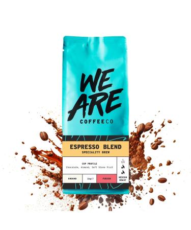 Coffee Ground for Cafetiere 1kg Bag Espresso Ground Coffee Chocolate & Nuts Notes 100% Arabica & Robusta Medium Roast Speciality Blend Freshly Roasted (We Are Coffee Co)