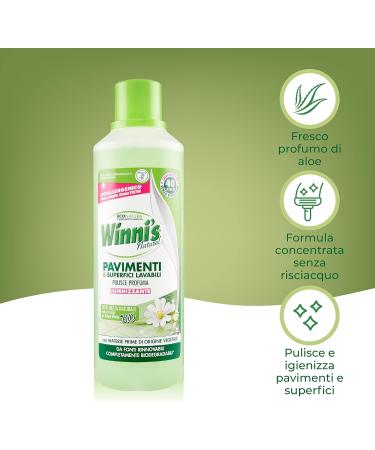Winni's Hypoallergenic Cleaner for Floors & Surfaces - 1000 ml 40 Washes | Eco-Friendly Safe for Kids & Pets - Buy Online on SooperMarket.com