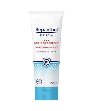 Bepanthol derma SOS care cream body care for very dry and rough skin areas dermatologically tested moisturizer with dexpanthenol 100 ml tube 100 ml (1 Pack)